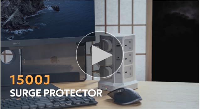 Tower Extension Lead With 5M Cable by KOOSLA, [13A 3250W] Surge